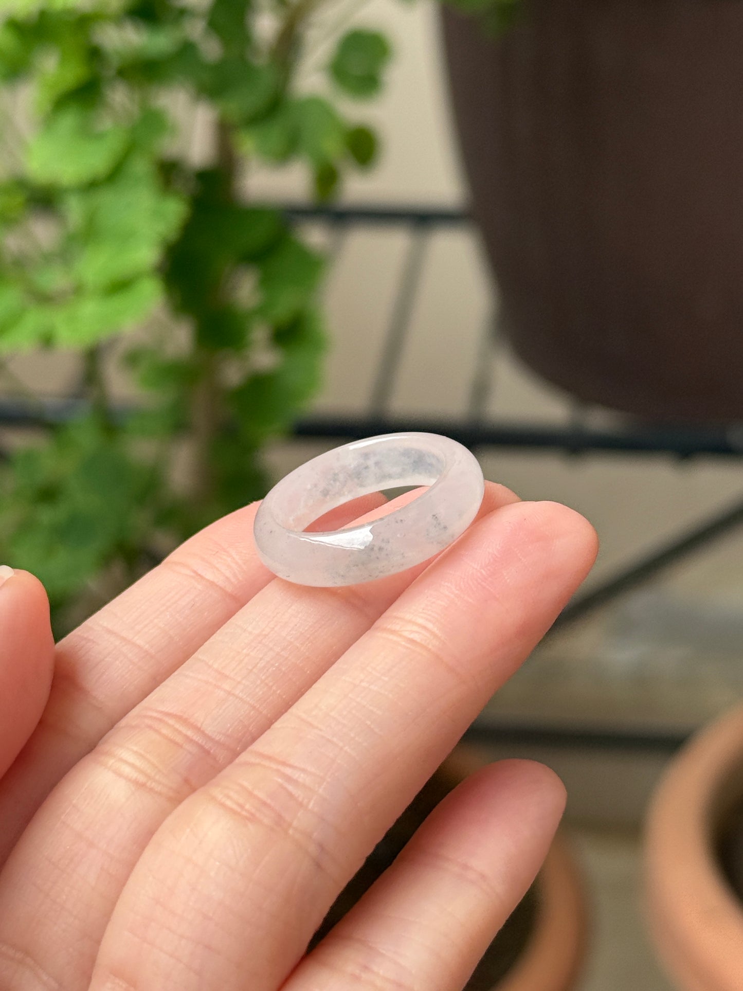 Icy White Jadeite Abacus Rings