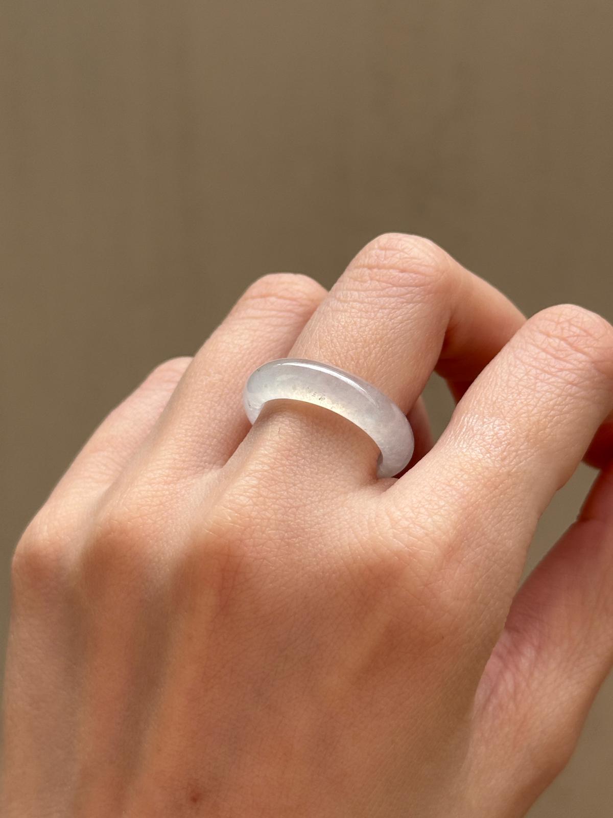 Icy White Jadeite Abacus Rings