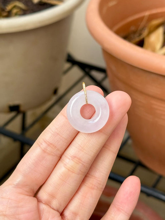 18K Icy Colorless Bagel Pendant (22mm)