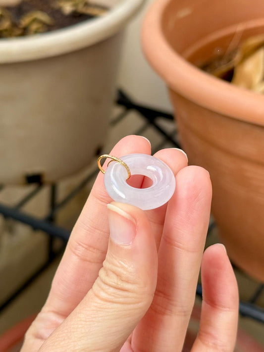 18K Icy Colorless Bagel Pendant (22mm)