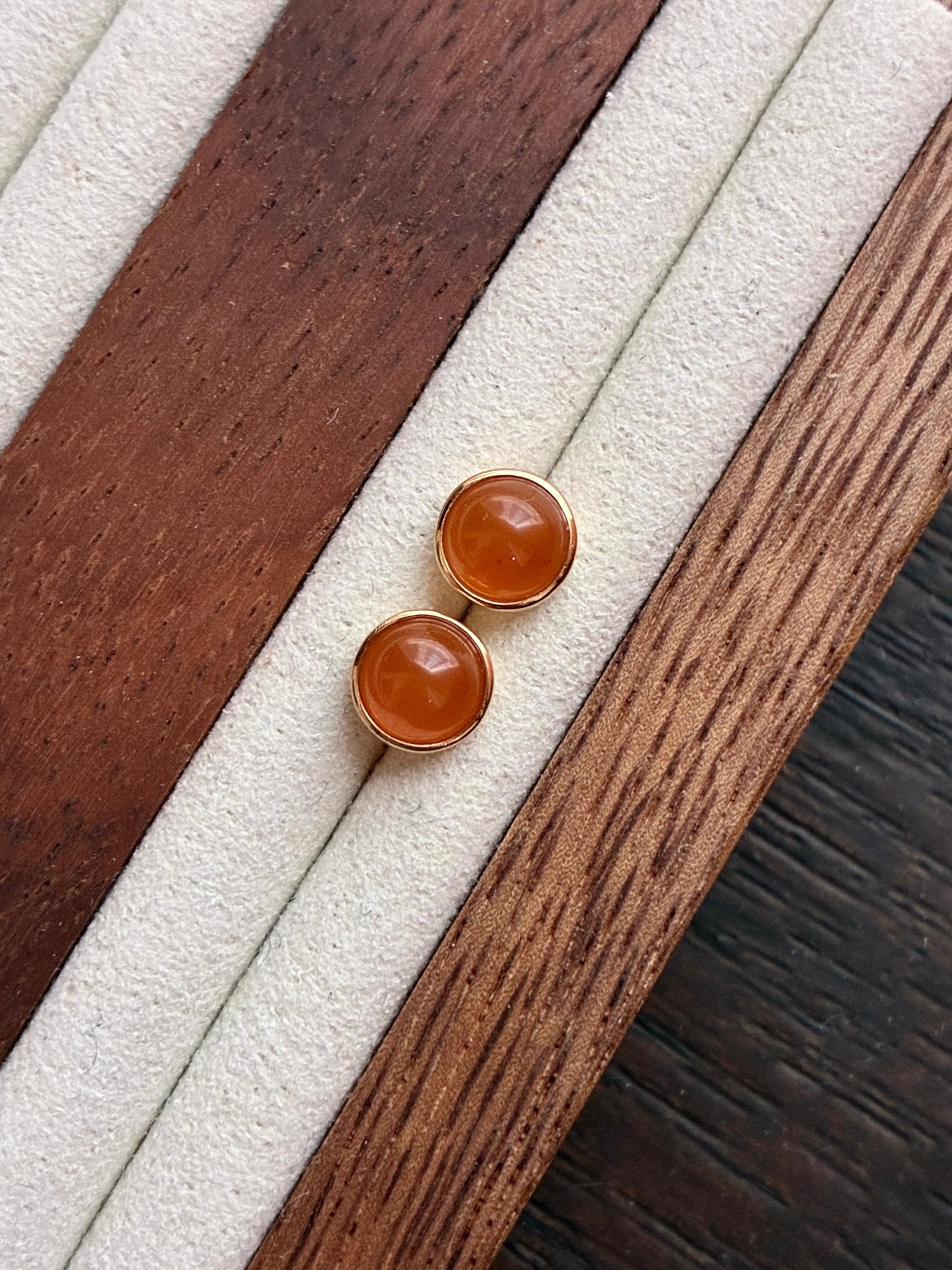 18K Icy Vivid Fanta Round Earrings (Rare!)