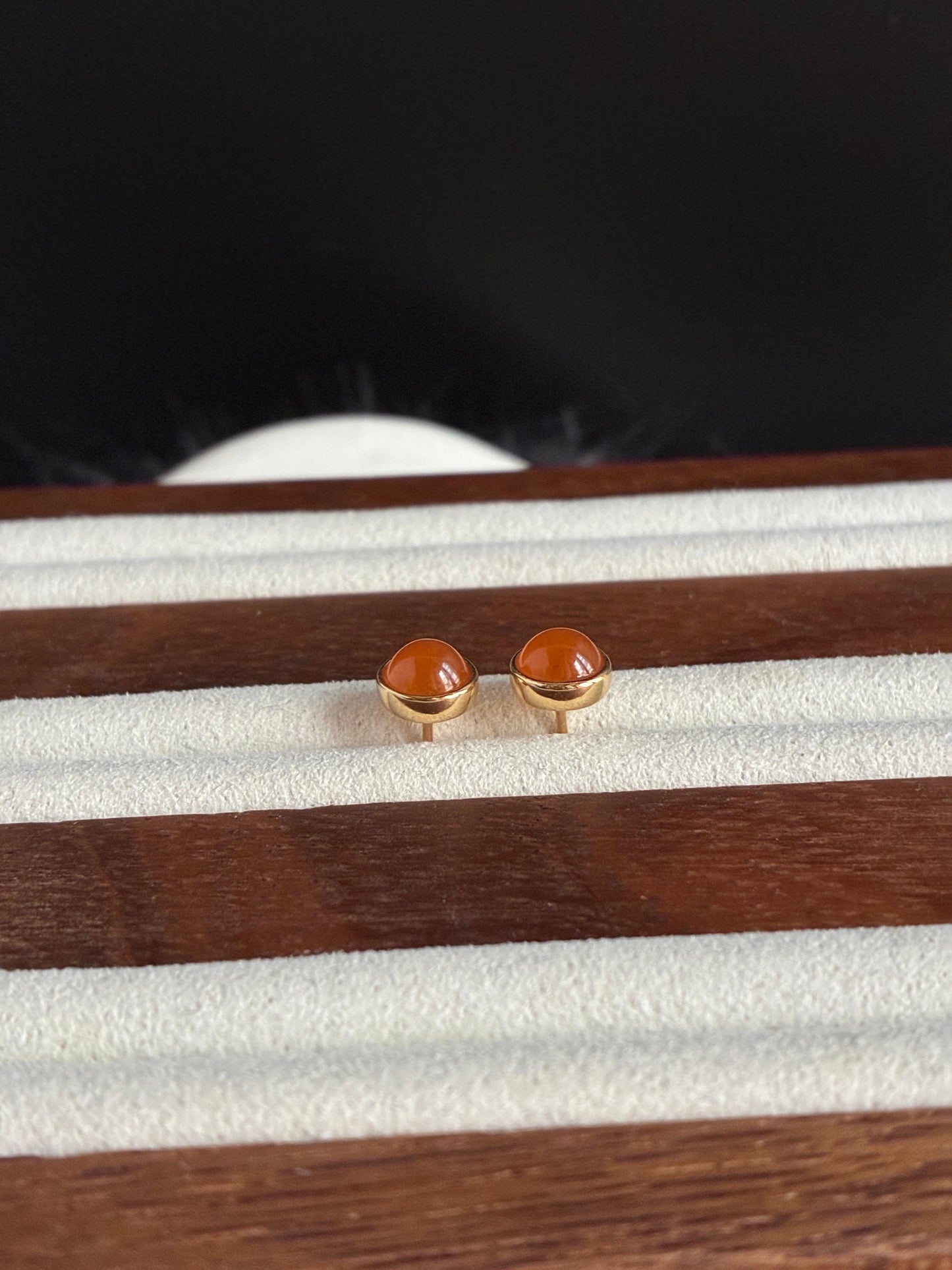 18K Icy Vivid Fanta Round Earrings (Rare!)
