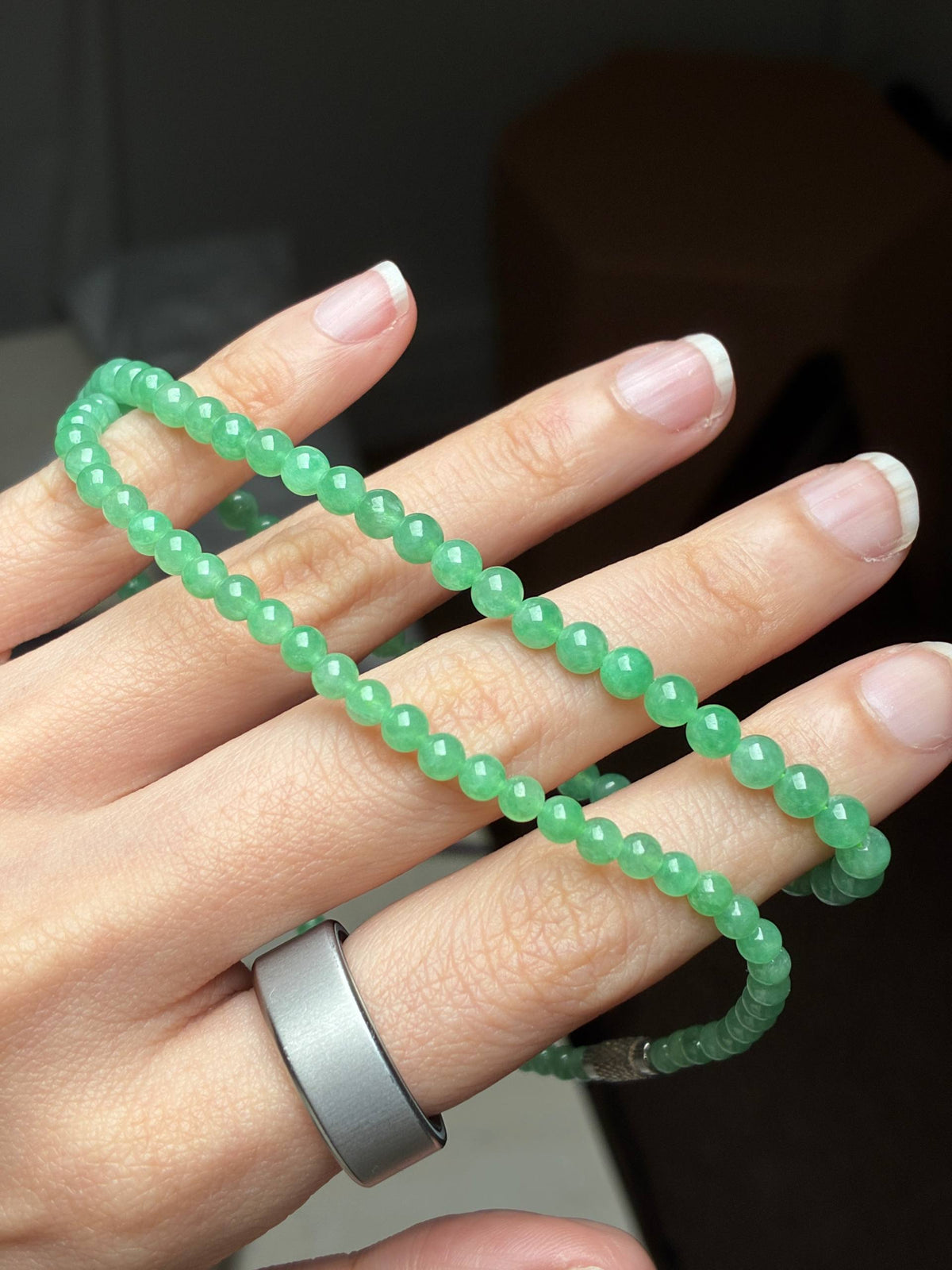4mm Icy Sweet Apple Green Necklace (Premium)