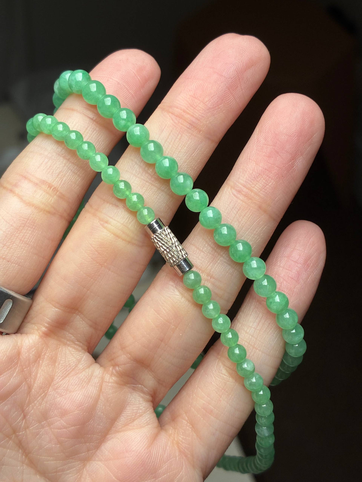 4mm Icy Sweet Apple Green Necklace (Premium)
