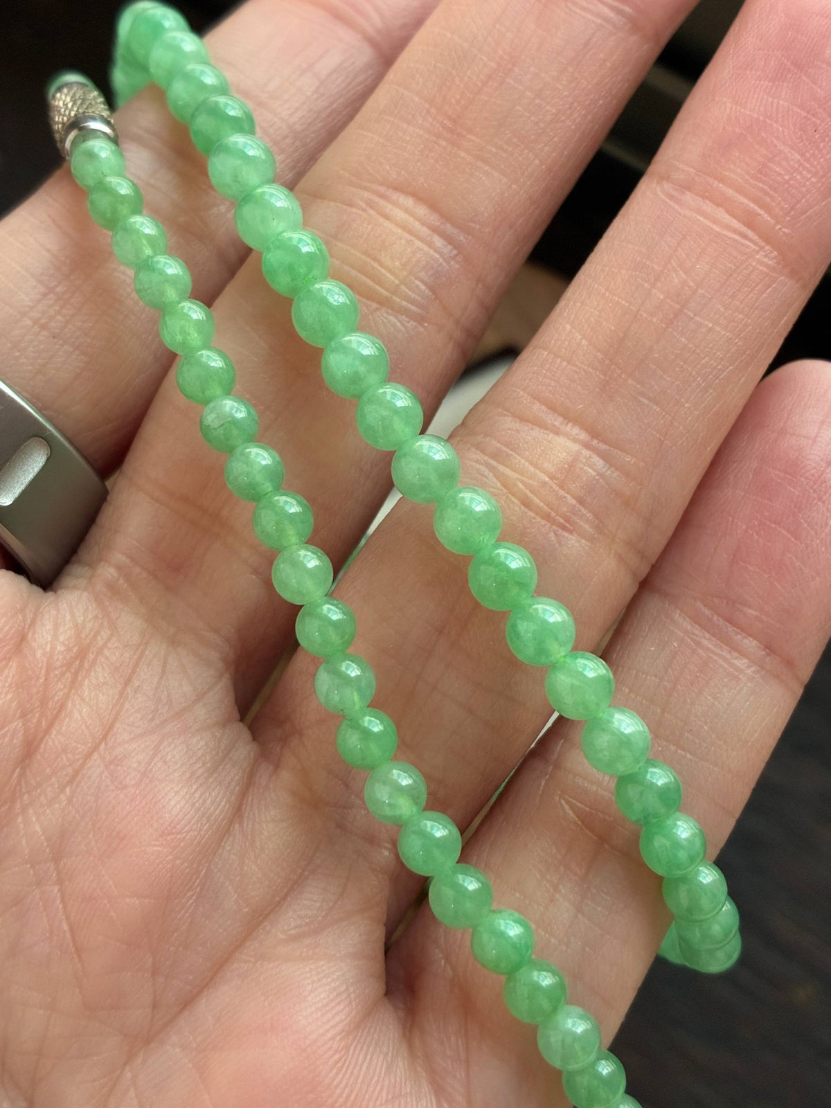 4mm Icy Sweet Apple Green Necklace (Premium)