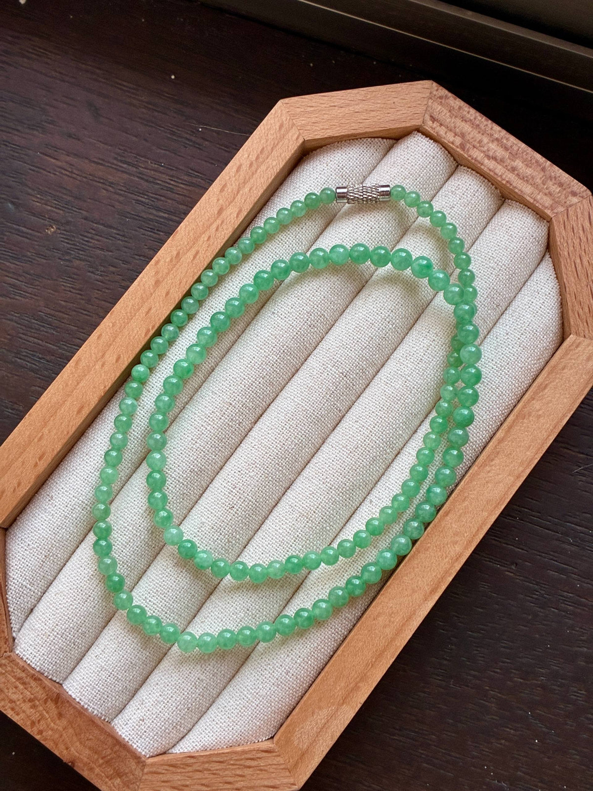 4mm Icy Sweet Apple Green Necklace (Premium)