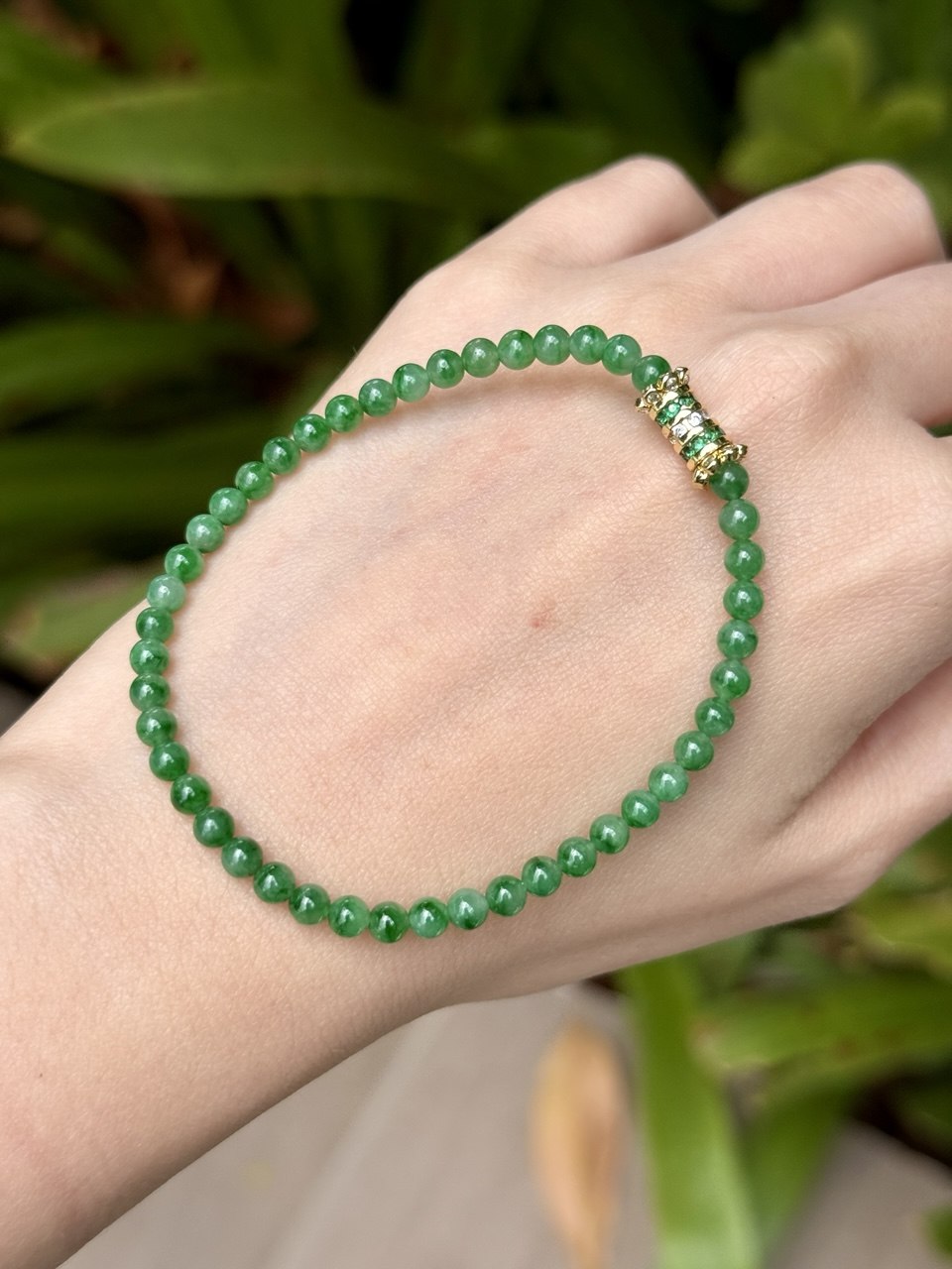 (Specially Sourced) 4.0mm Premium Spicy Sunny Green Jadeite Bracelet