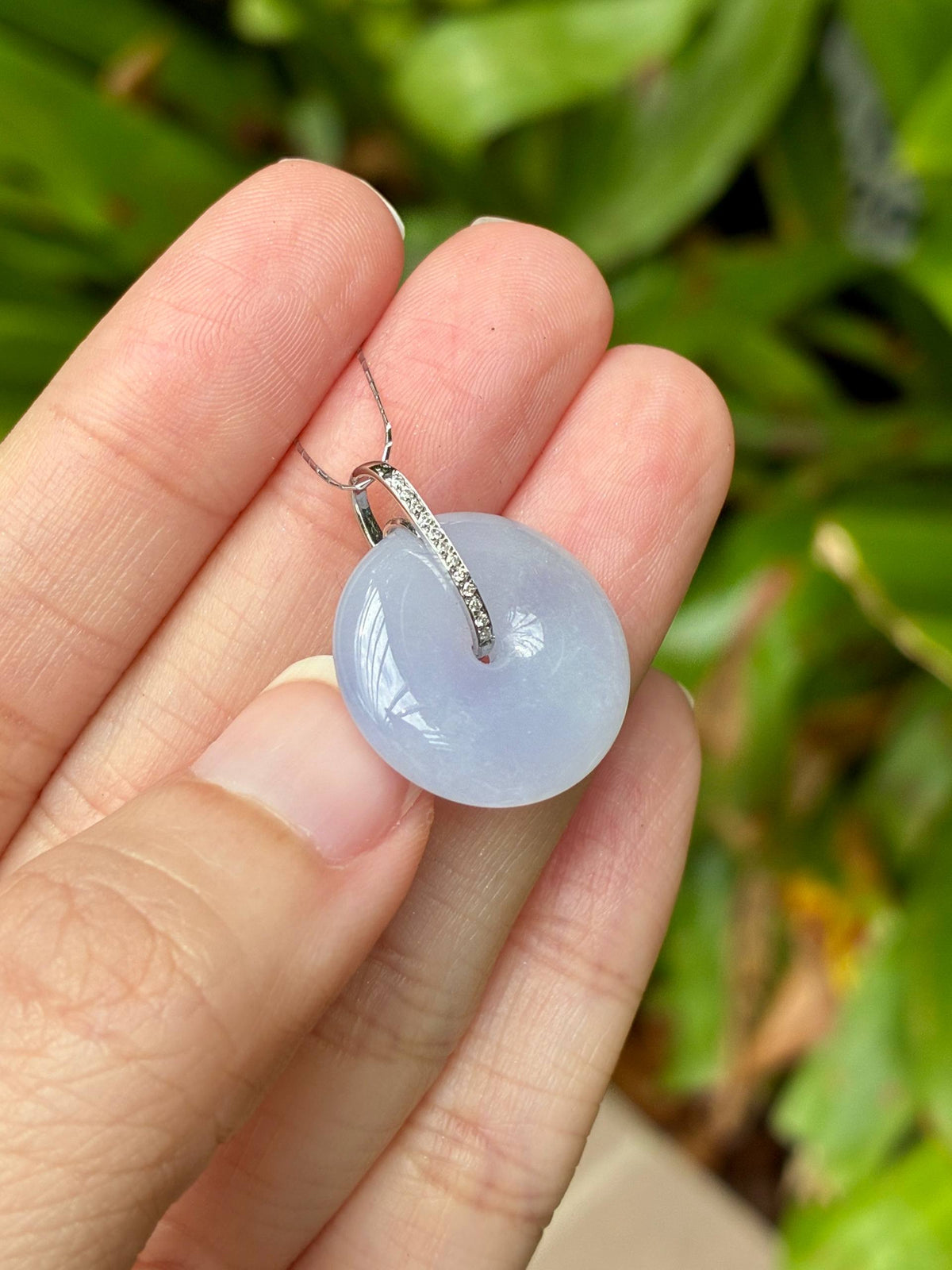 18K Jelly Lilac Lavender Donut Pendant (Thick Cut!)