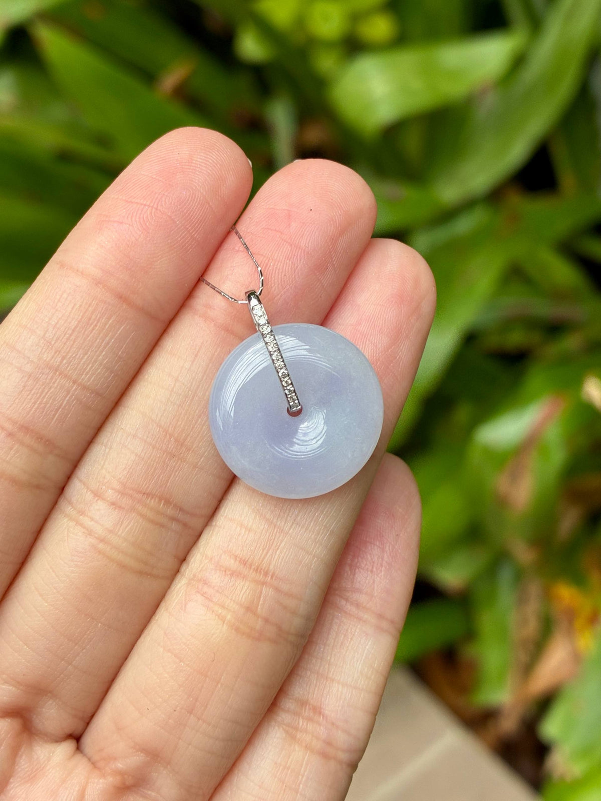 18K Jelly Lilac Lavender Donut Pendant (Thick Cut!)
