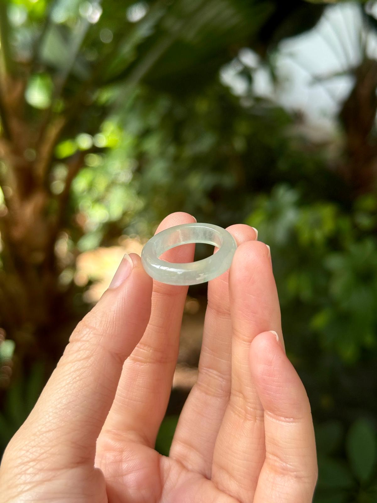 18mm Glowy Light Bluish Green Abacus Ring (Premium)