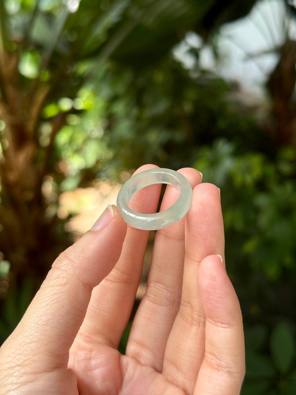 18mm Glowy Light Bluish Green Abacus Ring (Premium)