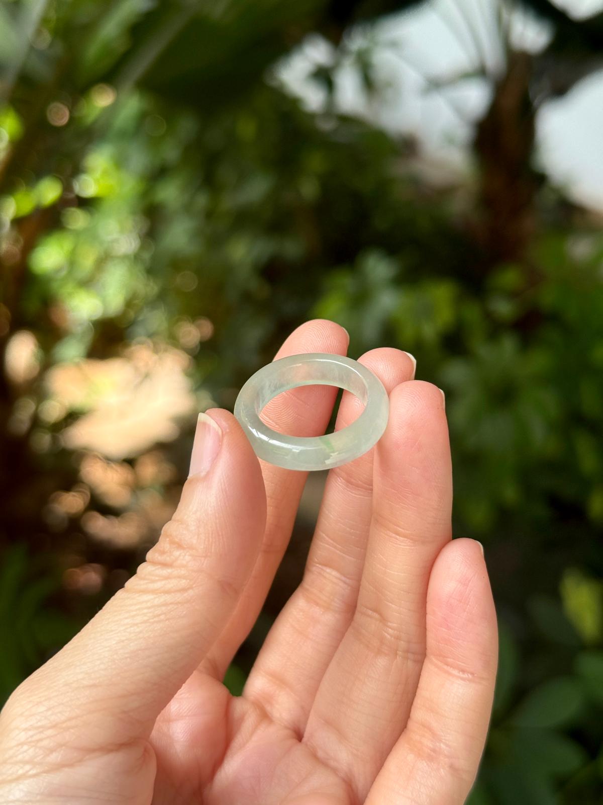 18mm Glowy Light Bluish Green Abacus Ring (Premium)