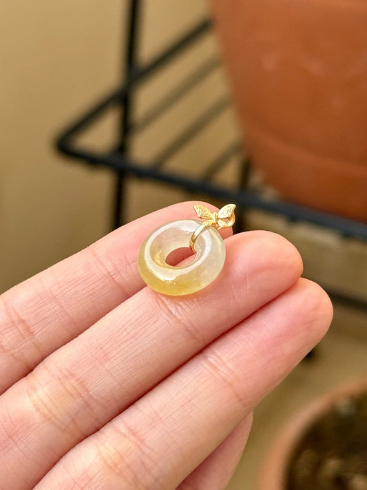 18K Icy Lemonade Yellow Donut Pendant